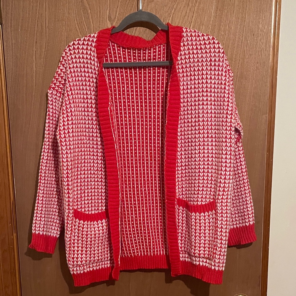 Red and White Women's Sweater